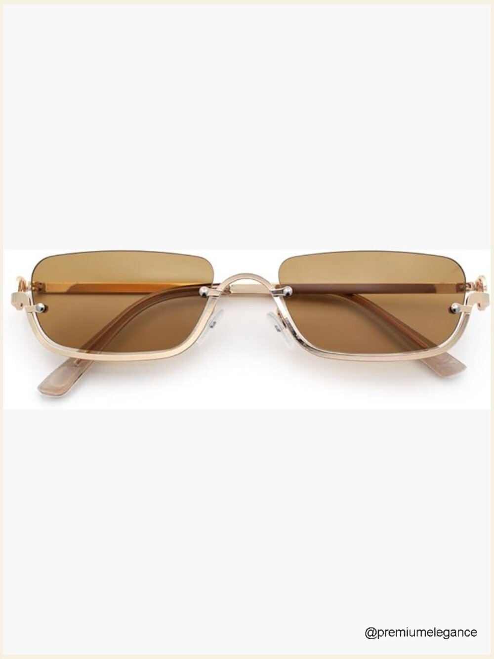 Luxury Half Rim Metal Rectangle Sunglasses UV400